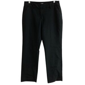 Apt. 9 Womens Black Tie Trouser Leg Pants Size 8 Stretch Office Business